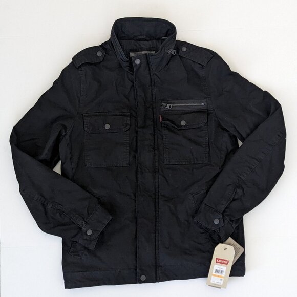 Levi's Two Pocket Military Jacket, Black, Men's Small - Picture 1 of 5